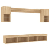 6 Piece TV Wall Units with LED Sonoma Oak Engineered Wood 3216688