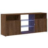 TV Cabinet with LED Lights Brown Oak 120x30x50 cm 815716