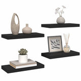Floating Wall Shelves 4 pcs Black 50x23x3.8 cm MDF 323831