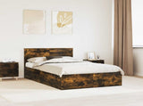 Bed Frame Smoked Oak 120 x 200 cm Engineered Wood 3408694