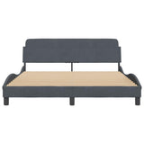 Bed Frame "Dover" Dark Grey 152x203 cm Velvet 373292