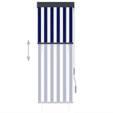 Outdoor Roller Blind 60x250 cm Blue and White 145943