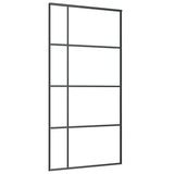 Sliding Door with Hardware Set Black 102.5x205 cm ESG Glass 3375872