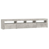 TV Cabinet with LED Lights Concrete Grey 210x35x40 cm 3152733