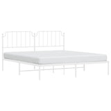 Metal Bed Frame without Mattress with Headboard White 183x213cm 373941