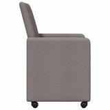 Dining Chairs with Wheels 2 pcs Taupe 57 x 66 x 94 cm Fabric 42017813