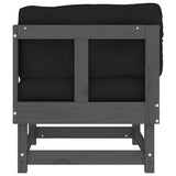 Corner Sofa Grey Solid pine wood, Oxford fabric Medium Modular 825452