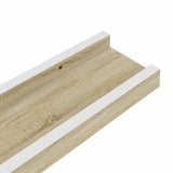 Wall Shelves 2 pcs White and Sonoma Oak 115x9x3 cm 326693