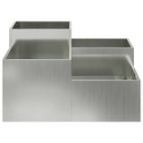 Garden Planter Silver 100 x 100 x 48 cm Galvanised steel 865853