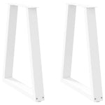 ZNTS Coffee Table Legs V-Shape 2 pcs White 50x cm Steel 4012561