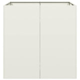 Planter White 80x80x80 cm Steel 860781