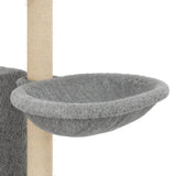Cat Tree with Sisal Scratching Posts Light Grey 131 cm 172128