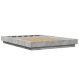 Bed Frame with LED Lights without Mattress Concrete Grey 120x190cm 3281143