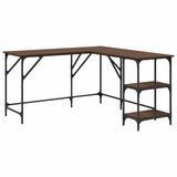 Desk Brown Oak 139x139x75 cm Engineered Wood 837591