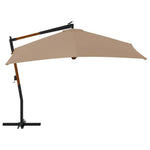 Cantilever Garden Parasol with Wooden Pole 400x300 cm Taupe 318431