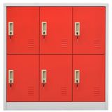 Locker Cabinets 5 pcs Light Grey and Red 90x45x92.5 cm Steel 3095237