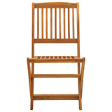 Garden Dining Set Brown Solid Acacia Wood Medium Foldable 3203353