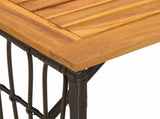 Outdoor Table Black 80 x 40 x 40 cm Steel and Poly Rattan 42025145