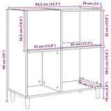 Record Cabinet Old Wood 84.5x38x89 cm Engineered Wood 857171