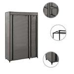 Folding Wardrobe Grey 110x45x175 cm Fabric 282423