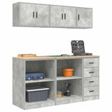 Garage Cabinets 6 pcs Concrete Grey Engineered Wood 3328353