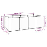 ZNTS Small Animal Cage Transparent 144x74x46.5 cm PP and Steel 340572