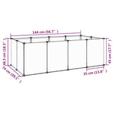 ZNTS Small Animal Cage Transparent 144x74x46.5 cm PP and Steel 340572