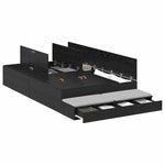 Storage Bed Frame with Drawer Black oak 236.5 x 120 x 31.5 cm 3335630