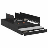 Storage Bed Frame with Drawer Black Oak 120 cm Engineered Wood 3335686
