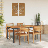 Outdoor Table Natural and Black 150 x 90 x 75 cm 4010611