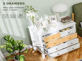 Elegant Chest of Five Drawers - White T3398P330519