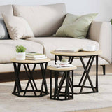 Nesting Side Table 3 pcs Sonoma Oak Engineered Wood and Steel 868256