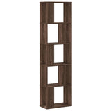 Bookcase 5-Tier Brown Oak 45x23.5x162.5 cm Engineered Wood 852786
