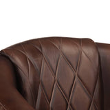 Tub Chair Dark Brown Real Leather 359640