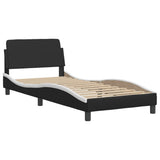 Bed Frame without Mattress "Zadar" Black and White 80x200 cm Faux Leather 3208147
