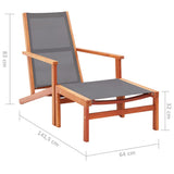 Garden Chair Grey Solid eucalyptus wood Medium Foldable 48696