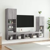 4 Piece TV Wall Units with LED Grey Sonoma Engineered Wood 3216659