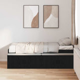 Storage Bed Frame Black oak 90 x 200 cm Engineered wood 3335190