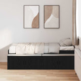 Bed Frame with Drawer Black Oak 80 x 200 cm Engineered Wood 3335198