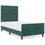 ZNTS Bed Frame Dark Green 90x200 cm Velvet 3344852