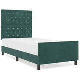 ZNTS Bed Frame Dark Green 90x200 cm Velvet 3344852