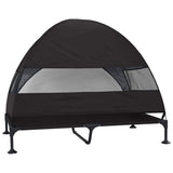 Raised Dog Bed Folding Black 127 x 81 x 108 cm Fabric and Steel 42008221