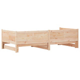 Pull-out Day Bed Brown 203.5 x 184 x 56.5 cm Solid Pine Wood 834678