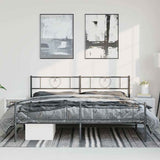 Metal Bed Frame without Mattress with Footboard Black 193x203cm 355487