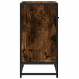 Bedside Cabinet Smoked Oak 60x31x60 cm Engineered Wood and Metal 848696