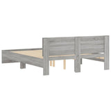 Bed Frame Grey Sonoma Engineered wood, Plywood 140x200 cm Modern 3207488