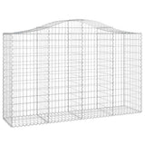 Arched Gabion Baskets 8 pcs 200x50x120/140 cm Galvanised Iron 3145667