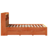 Bookcase Bed without Mattress Wax Brown 135x190 cm Double Solid Wood Pine 3308977