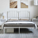 Metal Bed Frame without Mattress with Headboard White 150x200cm 373938
