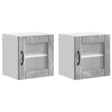 Wall Glass Cabinet LUCCA 2 pcs Concrete Grey 40 x 31 x 40 cm 884841